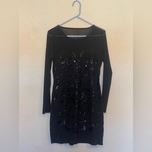 Elegant Black Sequin Dress